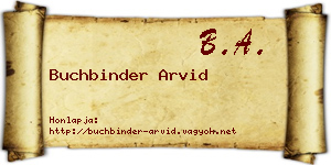 Buchbinder Arvid névjegykártya